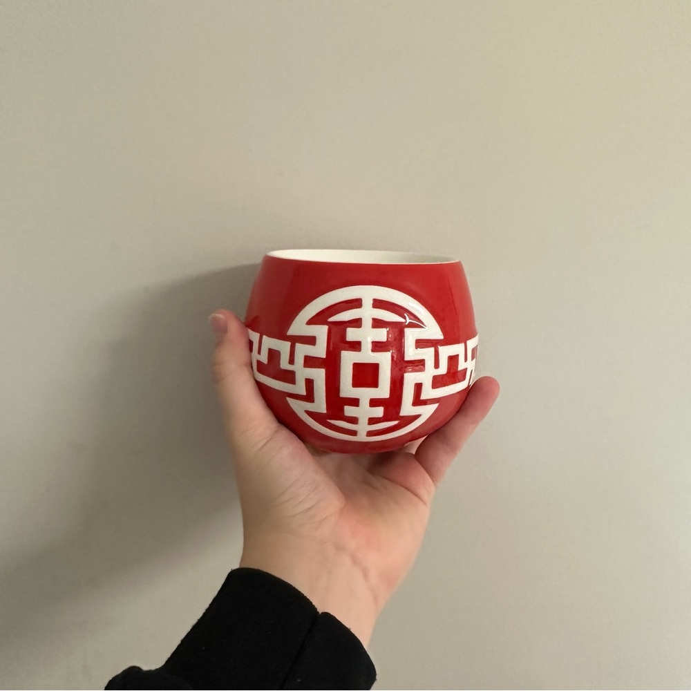 Starbucks Chinese Lunar New Year 2009 8oz Tea Cup Double Walled Chubby XL Red